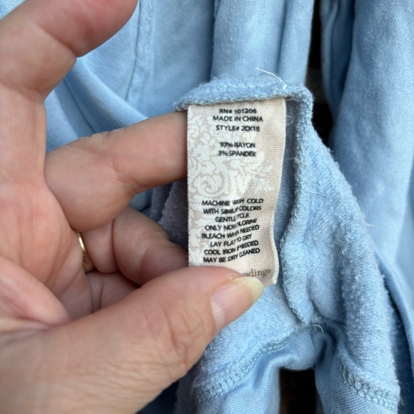 Soft Surroundings Blue Long Sleeve Rounded Neckline Sweatshirt - Picture 5 of 6